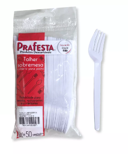 GARFO PLAST. MASTER BRANCO C/5